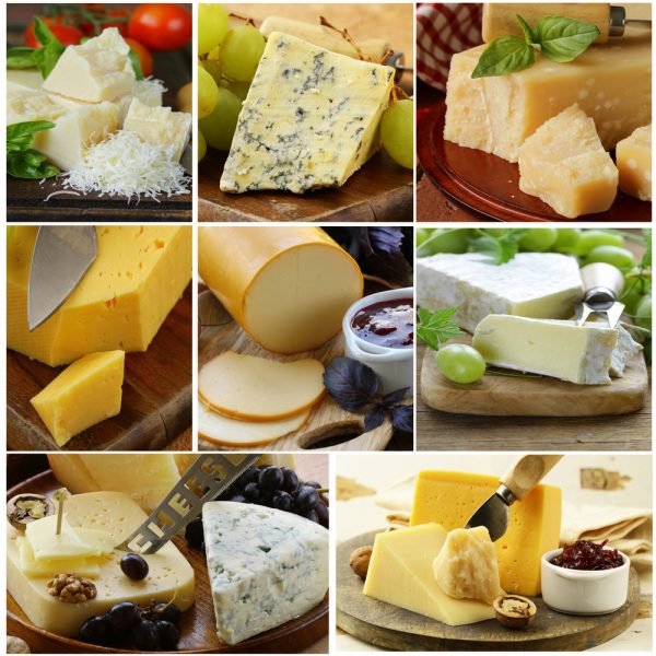 cheese service: an image filled with tiles of various cheese servings