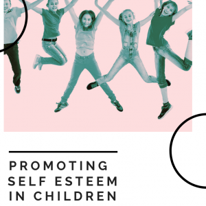 Positive Self-Esteem in Children: a group of young people jumping with their hands up